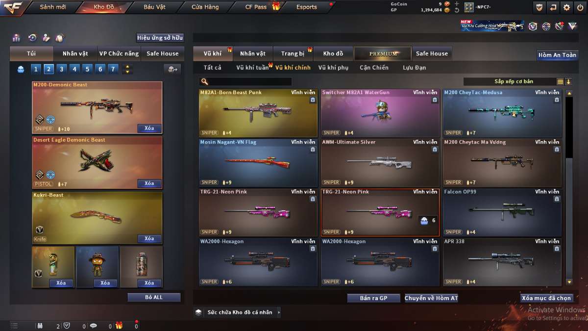 shop acc cf uy tin gia re